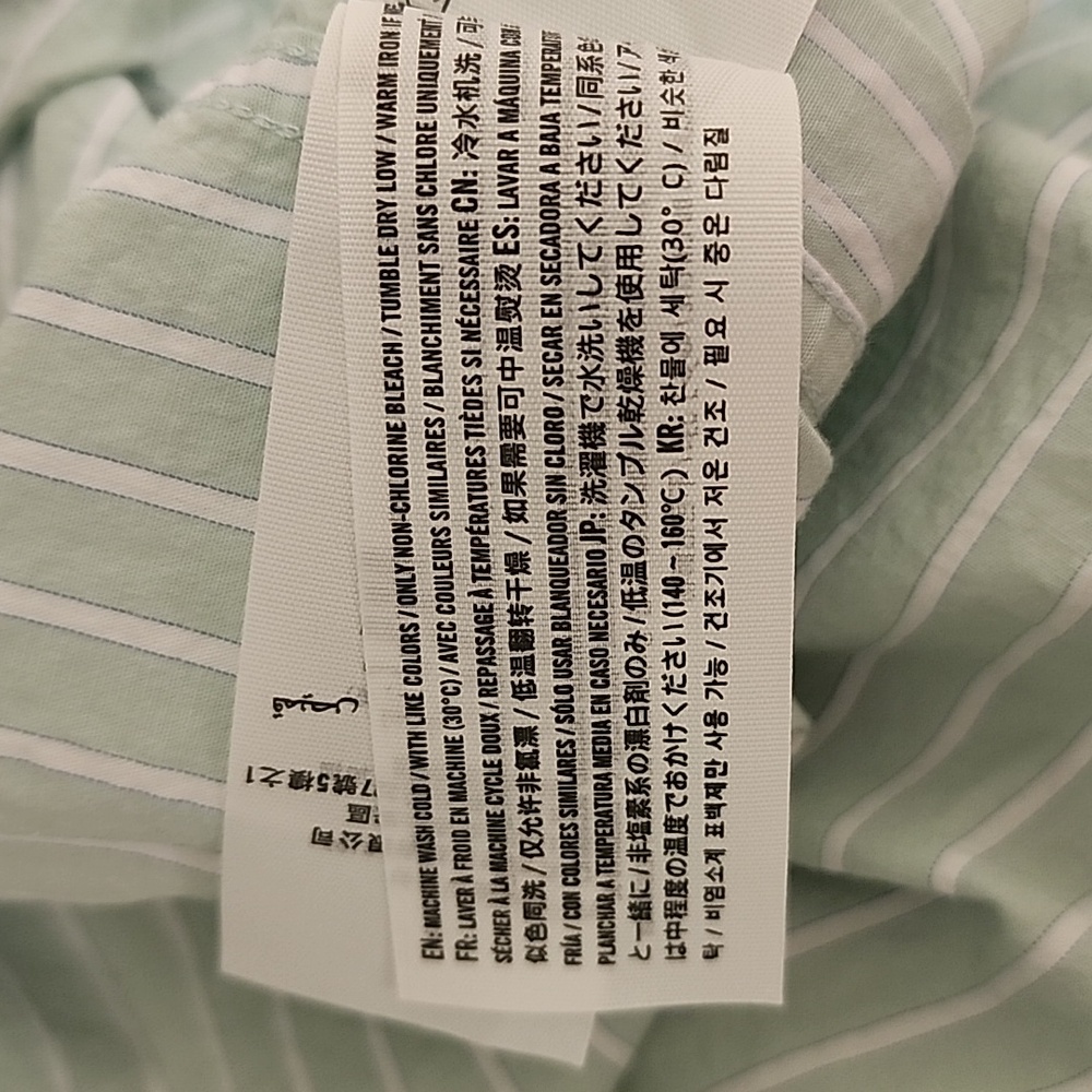 ๐ ABERCROMBIE ICON OXFORD Mint Striped BUTTON-UP SHIRT ๐ - Picture 10 of 10